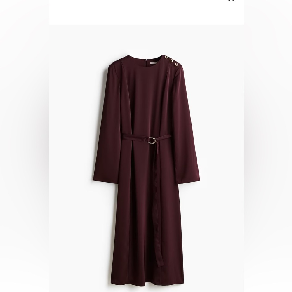 Belted twill dress
